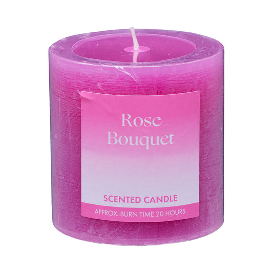 Scented Pillar Candle Rose Bouquet 7cm