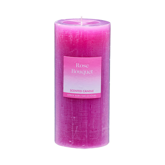 Scented Pillar Candle Rose Bouquet 15cm