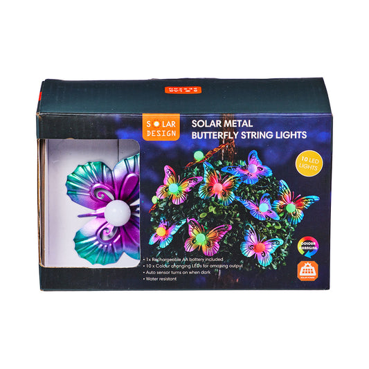 Solar Metal Butterfly String Lights 10pk