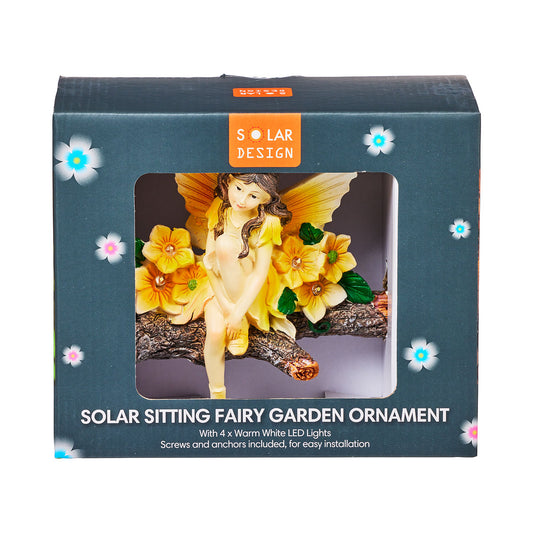 Solar Sitting Fairy Garden Ornament