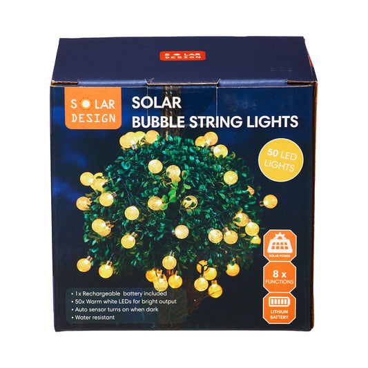 Solar Bubble String Lights 50pk