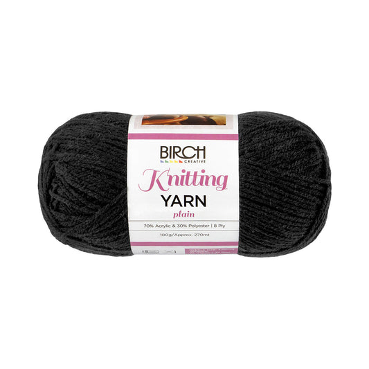 Birch Yarn Plain Black 100g