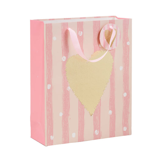 Gift Bag Glitter Heart Large