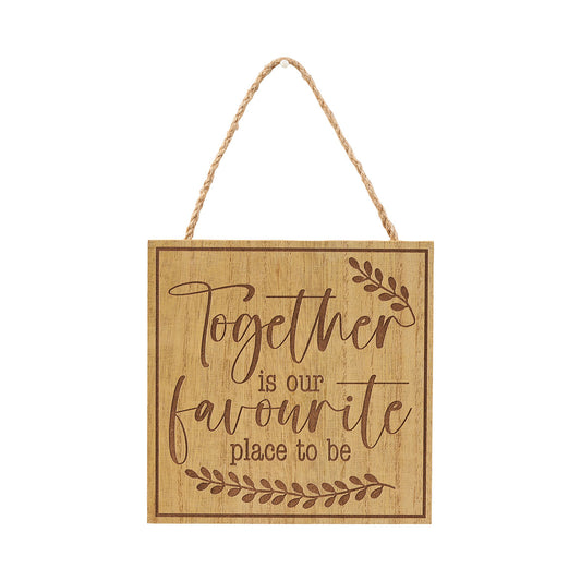 Together/Love Overflows Hanging Plaque