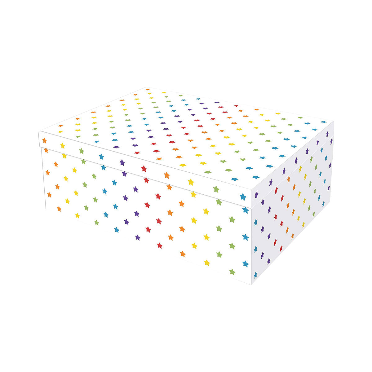 Gift Box Rainbow Stars Rectangle 41x32x15.3cm