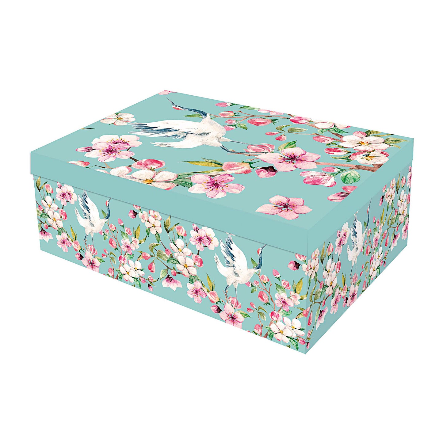 Gift Box Crane Floral Rectangle 41x32x15.3cm