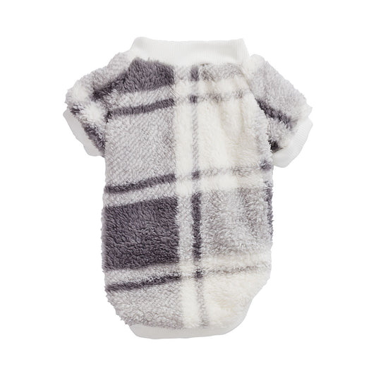 Ash Pet Jumper Grey Plaid Small 25-40cm