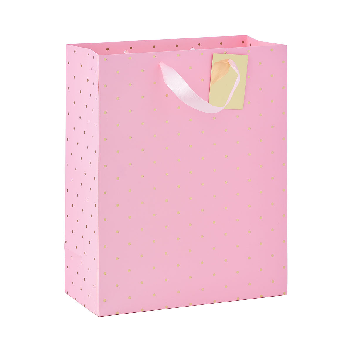 Foil Gift Bag with Golden Dots Pastel Large Assorted