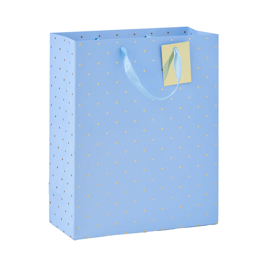 Foil Gift Bag with Golden Dots Pastel Large Assorted