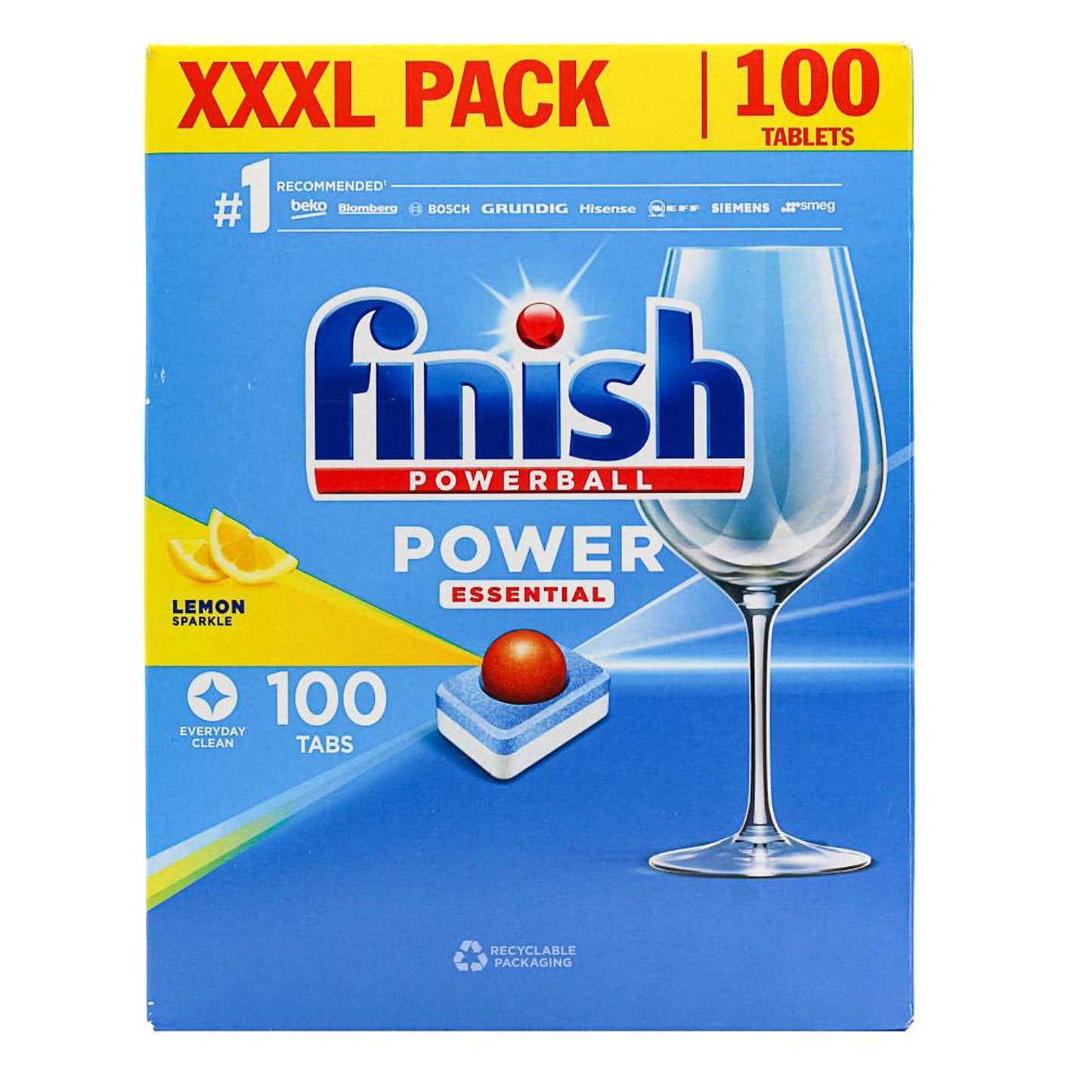 Finish Power Essential Dishwashing Lemon Tablets 100pk