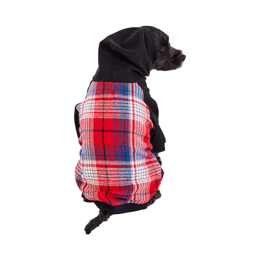 Reese Pet Corduroy Hoodie Black & Red Small 25/30/35/40cm