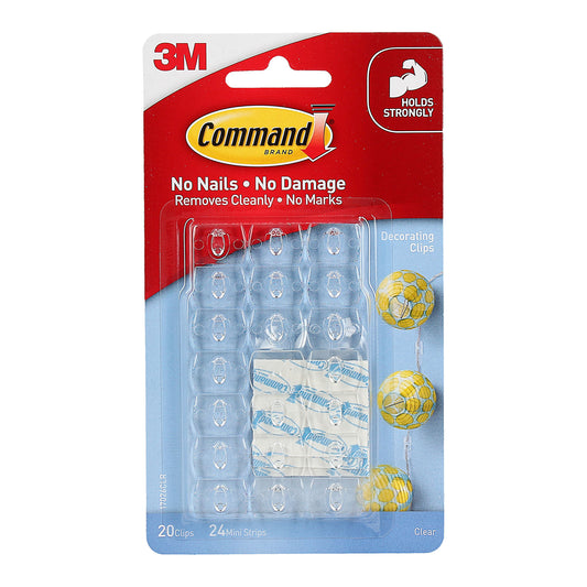 Command Decorating Clips Clear 20pk