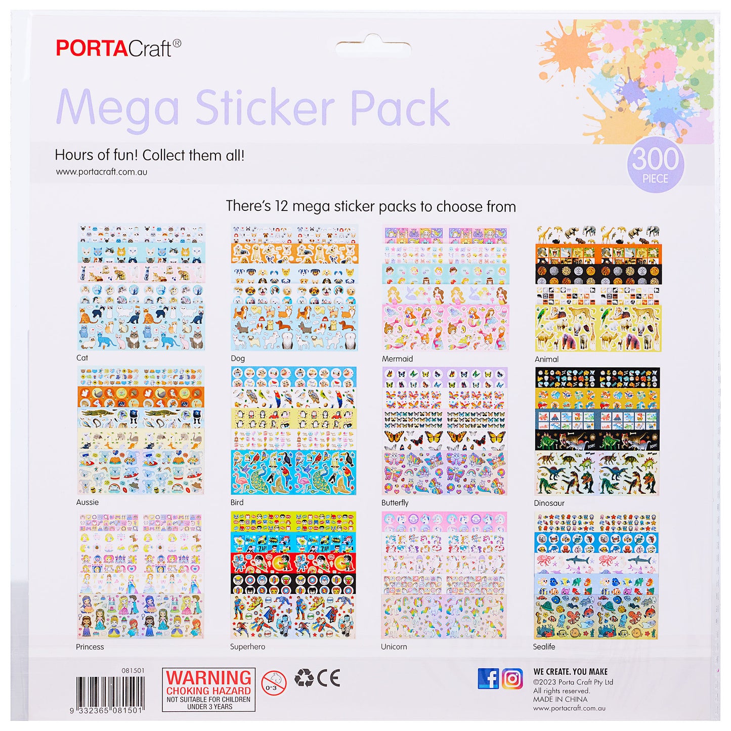 Mega Stickers Pack 300pc Assorted