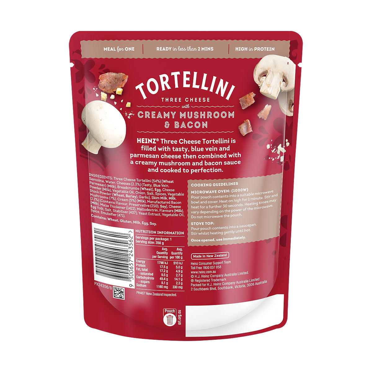 Heinz Cheese Mushroom & Bacon Tortellini 350g