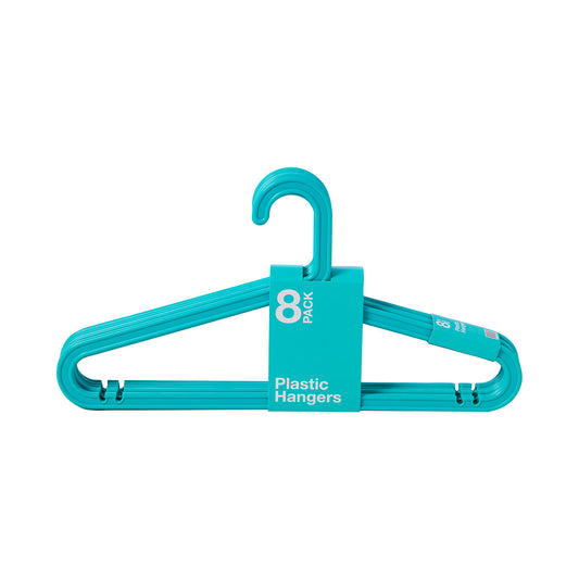 Plastic Hanger Aqua 8pk