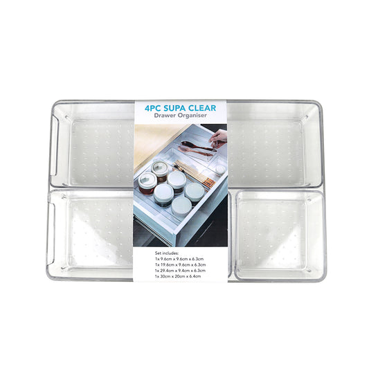 Supa Clear Drawer Organiser 4pce