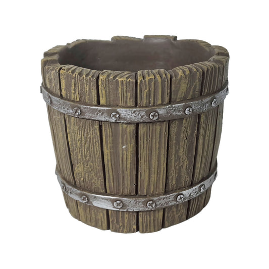 Round Cement Pot Barrel-Style Assorted