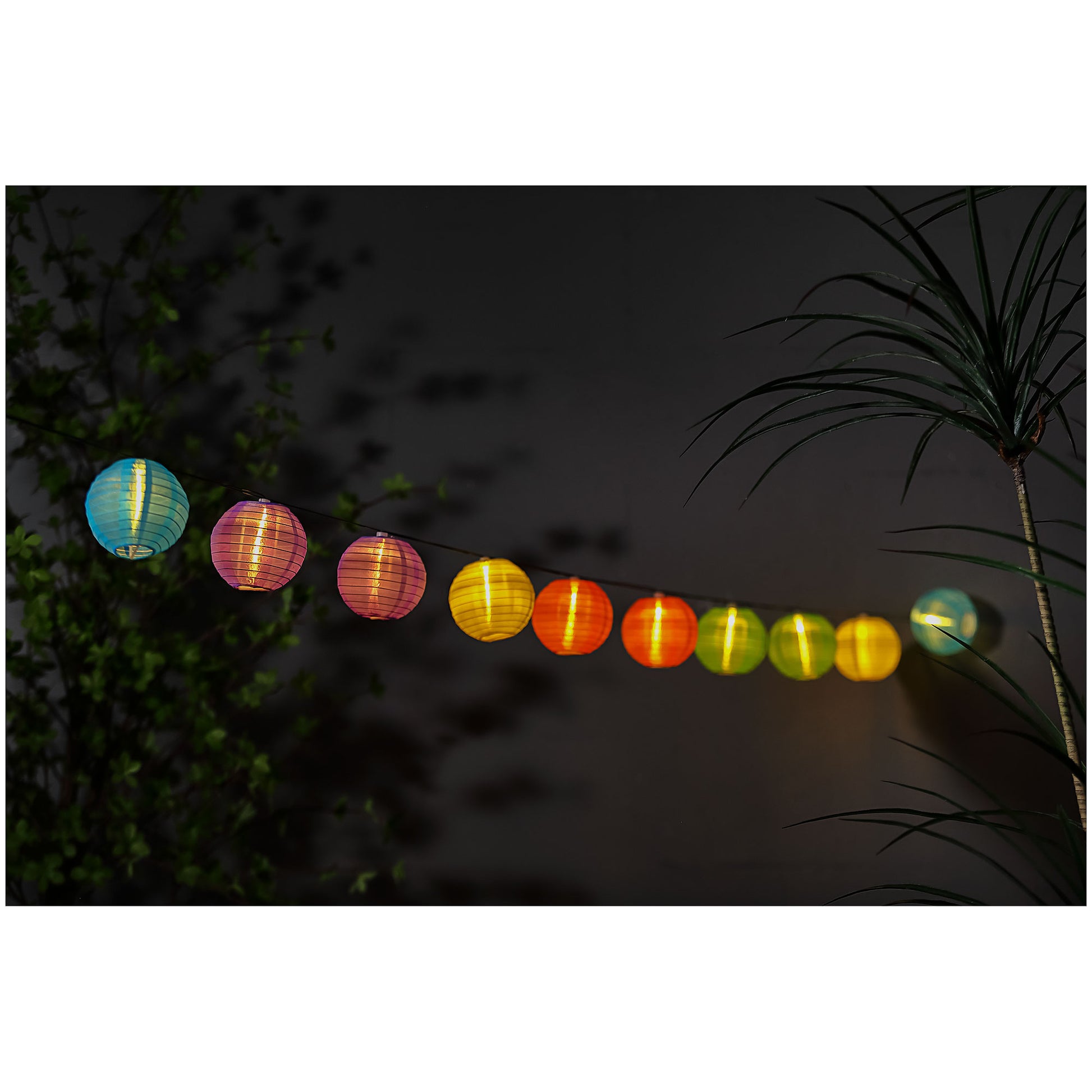 Solar 10cm Lantern String Lights 10pk The Reject Shop