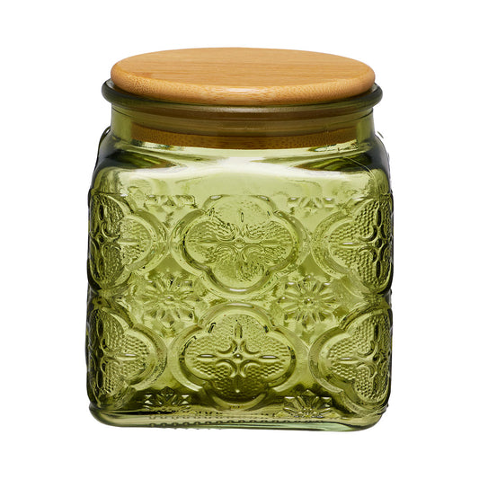 Pressed Glass Jar 500mL Assorted