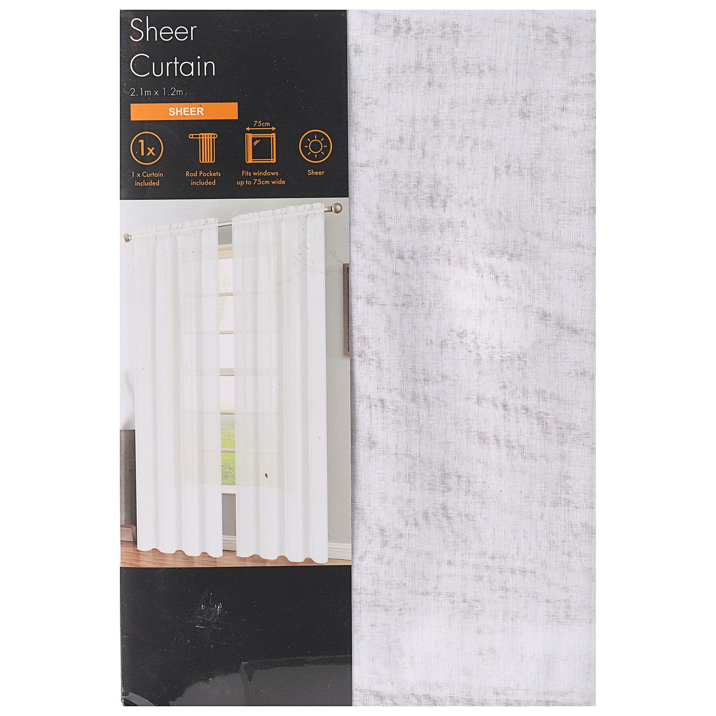 Sheer Rod Curtain White