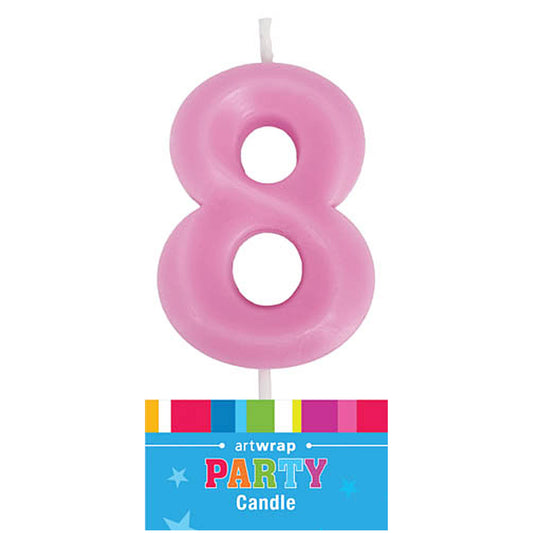 Artwrap Number 8 Candle Pink