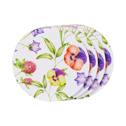 Secret Garden Round Corkback Coaster 4pk