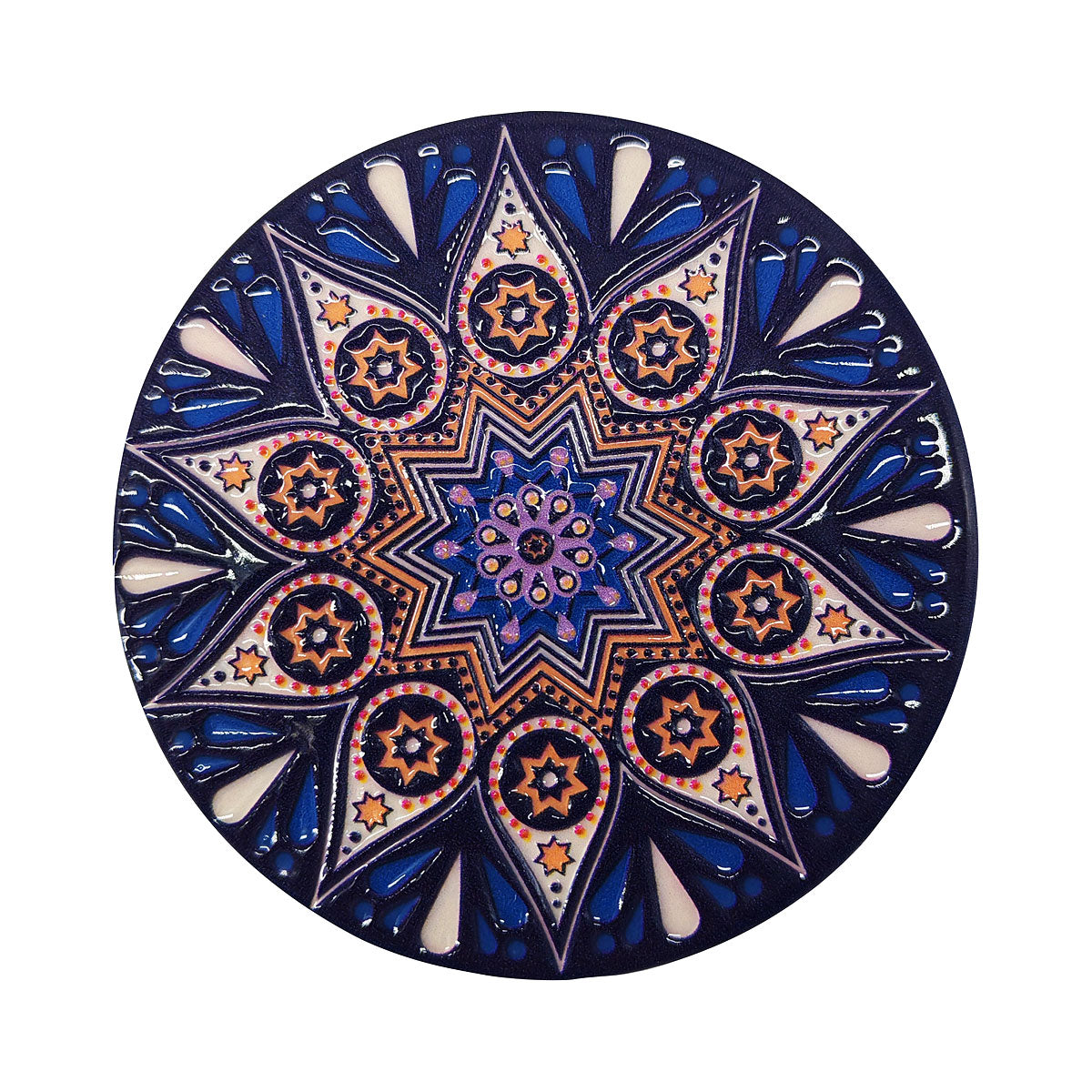 Mandala Patterned Ceramic Coaster