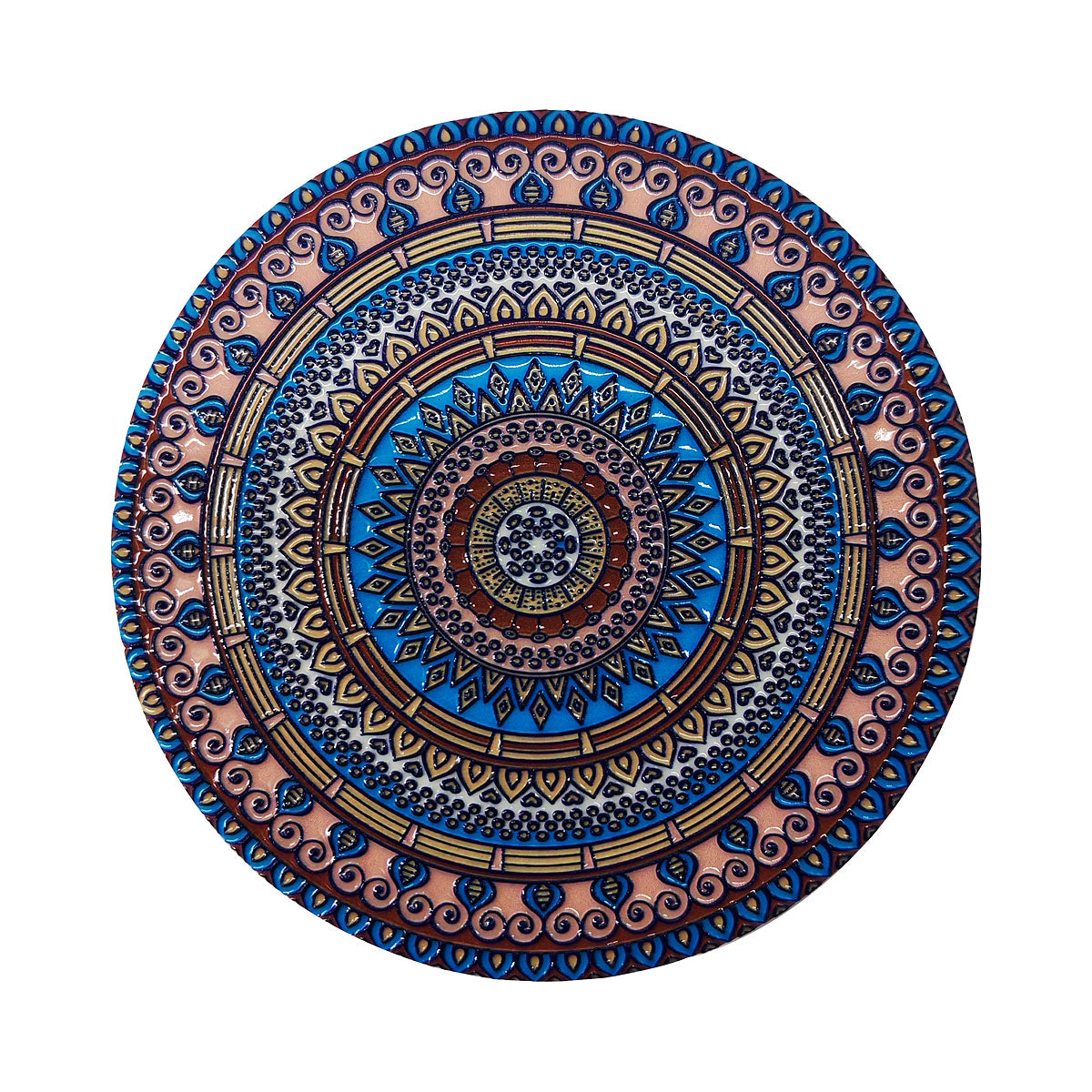 Mandala Patterned Ceramic Coaster