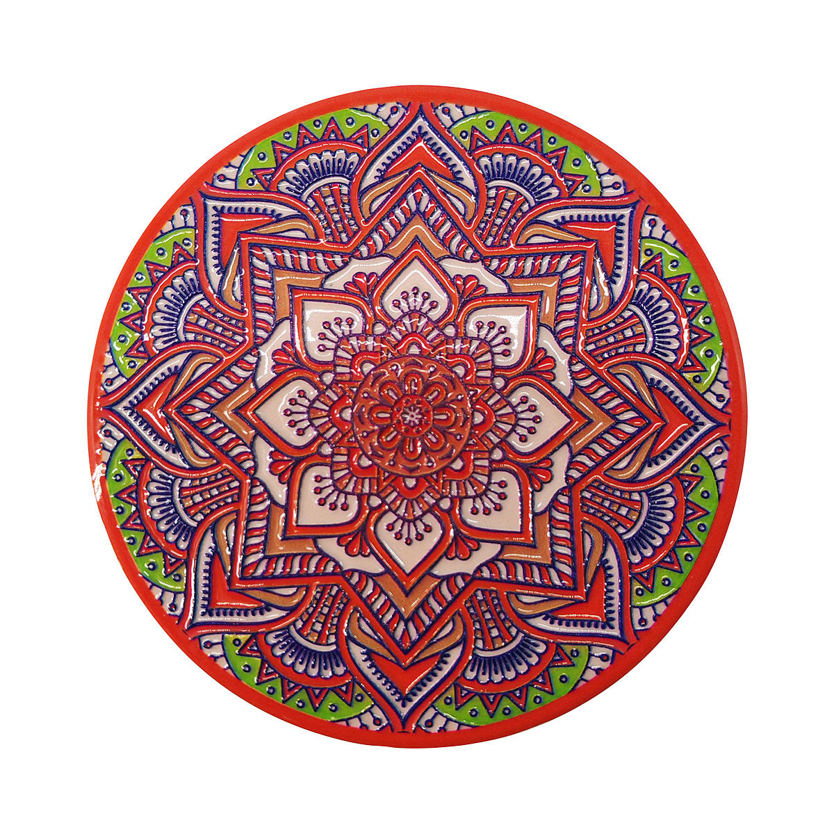 Mandala Patterned Ceramic Coaster