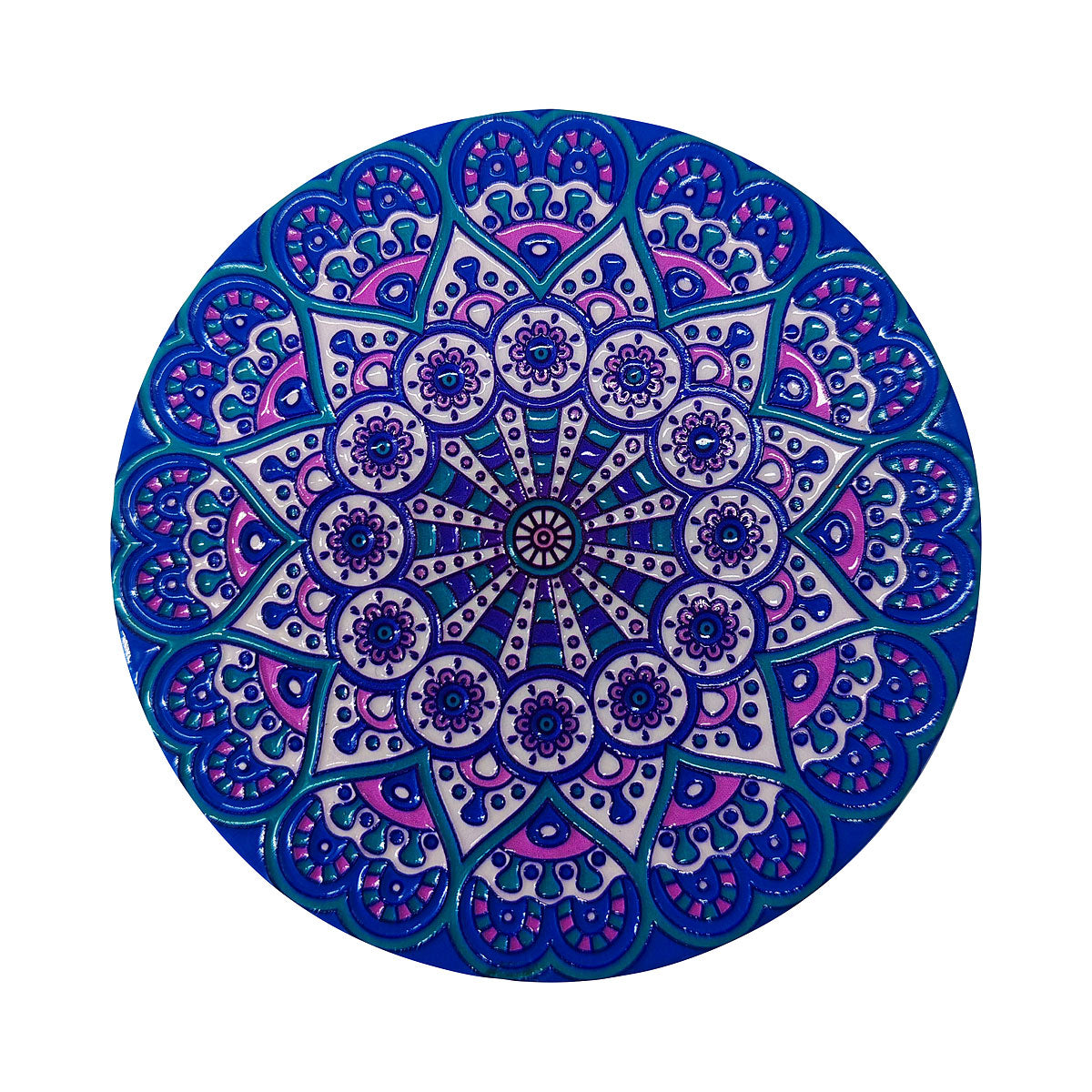 Mandala Patterned Ceramic Coaster