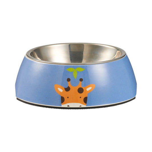 Novelty Melamine Stainless Steel Pet Bowl Small 17.5cm