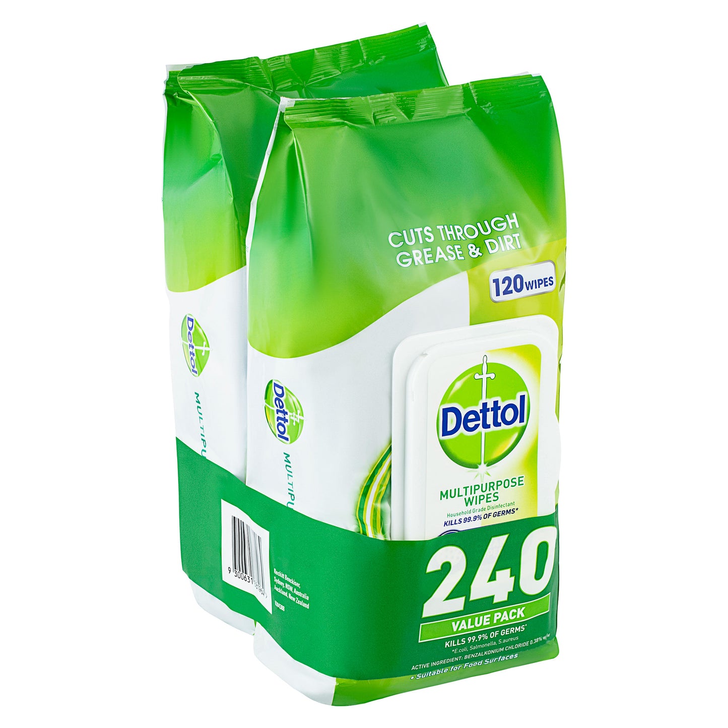 Dettol Multipurpose Wipes Apple 2x120pk