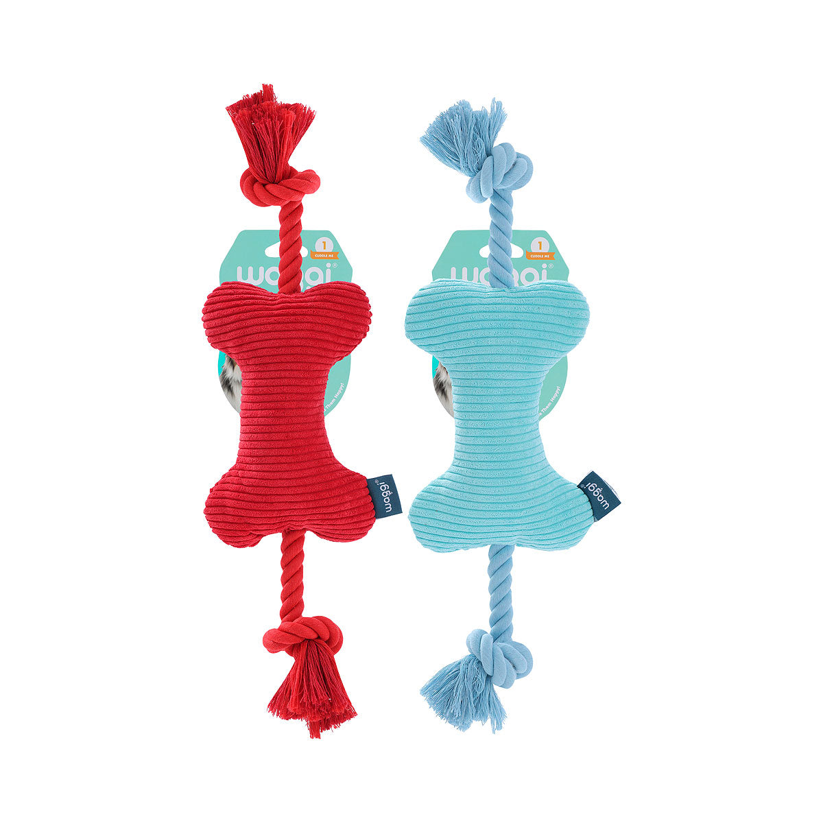 Waggi Plush On A Rope Bone Assorted