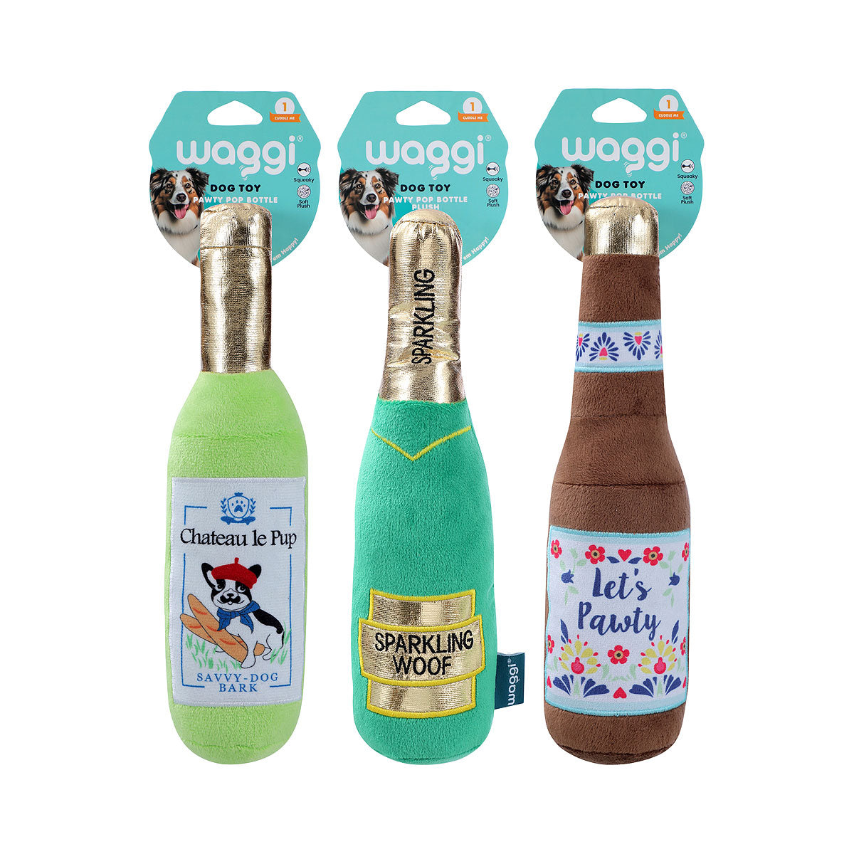 Waggi Plush Pawty Pop Bottle Assorted