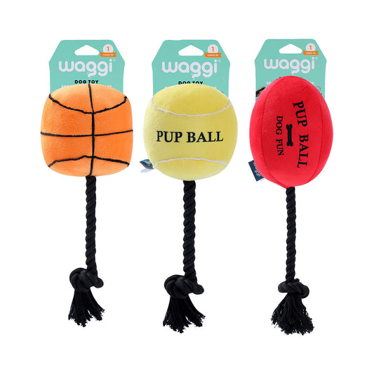 Waggi Plush Sports with Rope Assorted