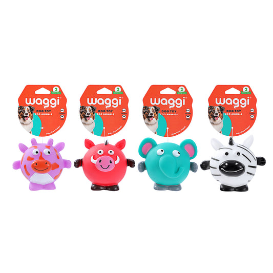 Waggi Vinyl Zoo Animals Squeaky Assorted