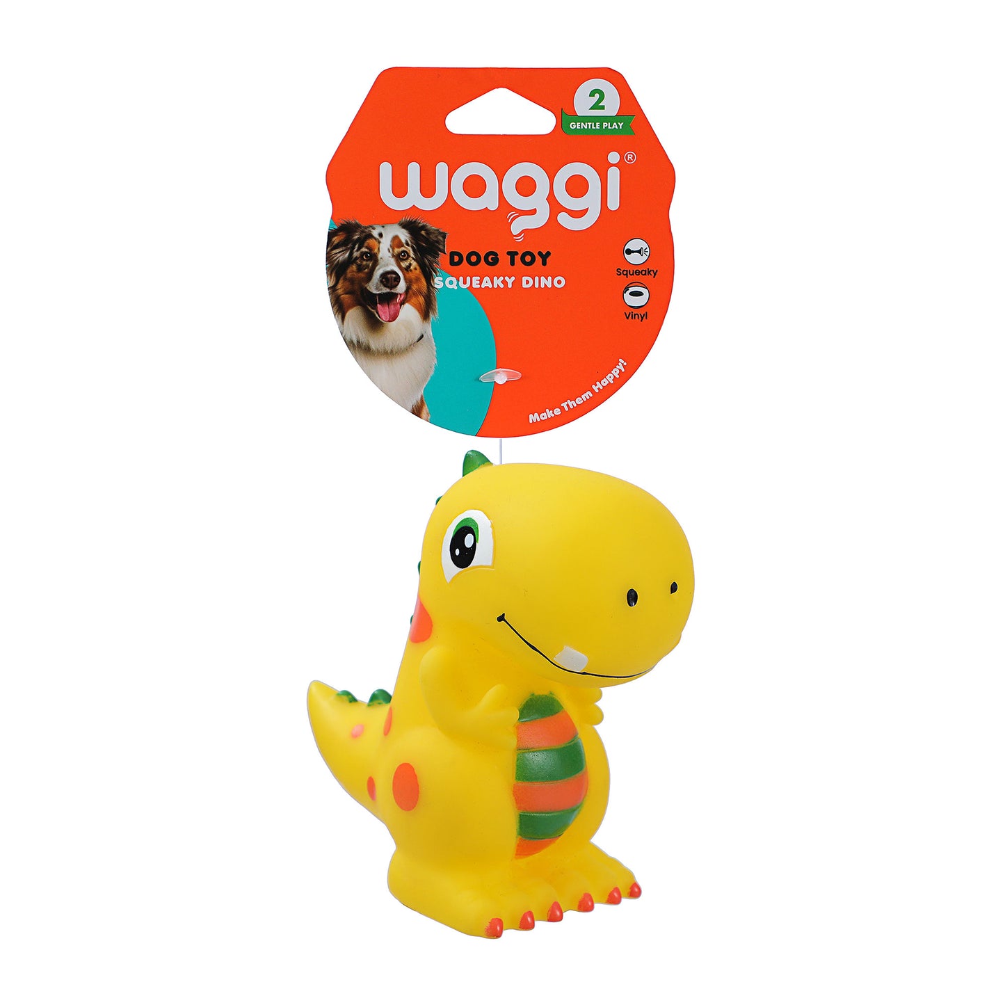 Waggi Dinos Squeaky Vinyl Dog Toys Assorted