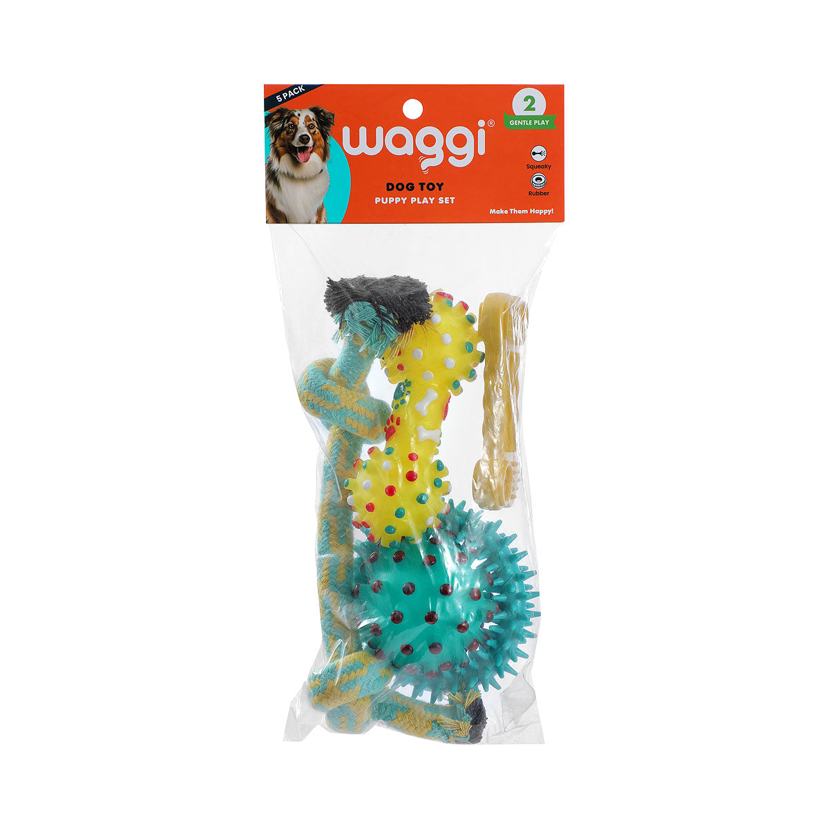 Waggi Vinyl Puppy Pack Play Set 5pk