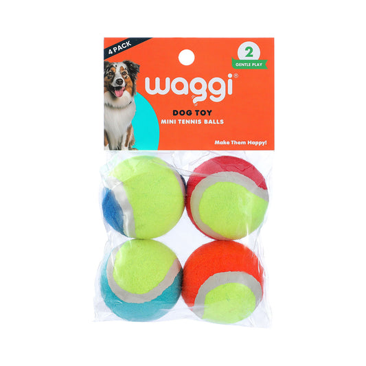 Waggi Tennis Balls 2 Tone Minis 4cm 4pk