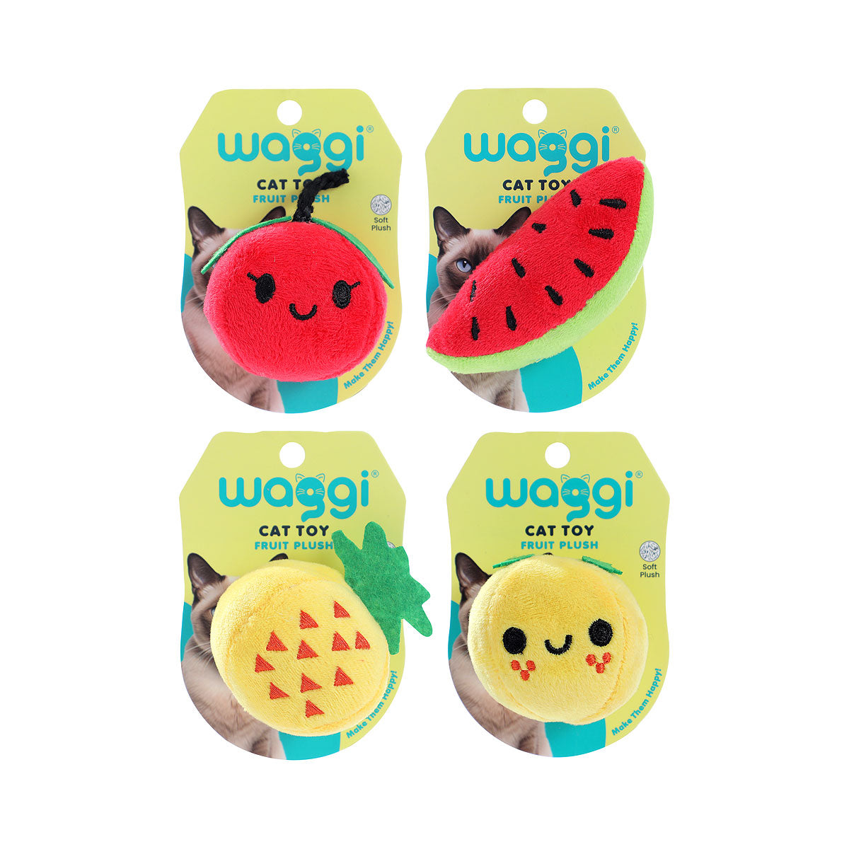 Waggi Plush Fruit 5cm Assorted