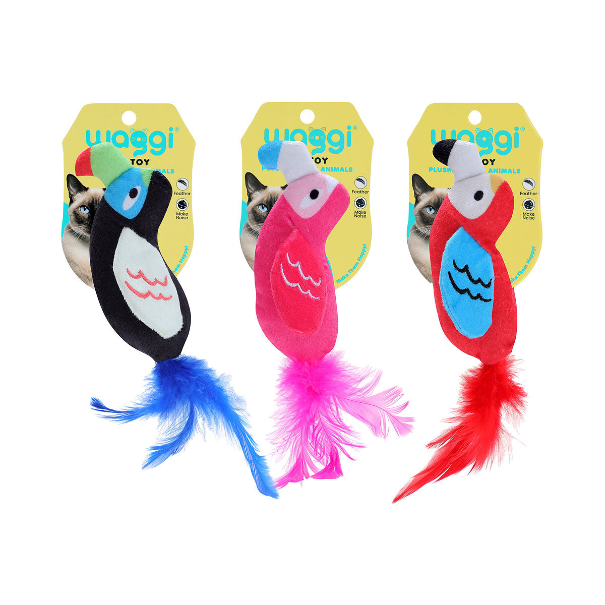 Waggi Plush Animals With Feathers Assorted