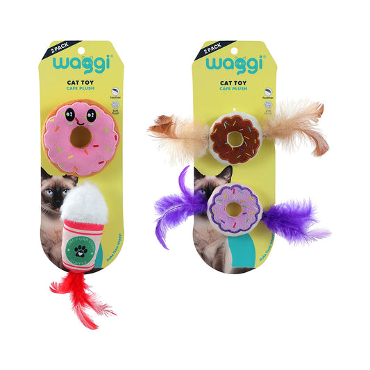 Waggi Coffee & Donut Plush Toys 2pk Assorted