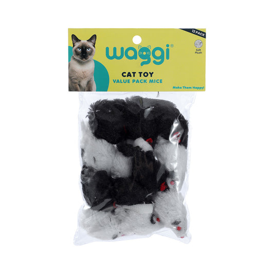 Waggi Value Pack Mice Plush 12pk