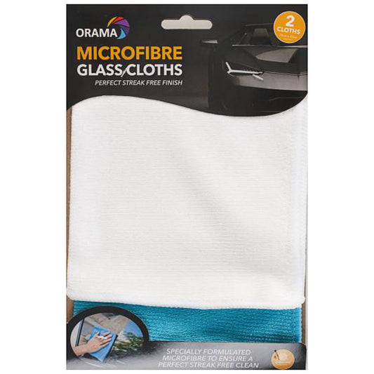 Orama Auto Microfibre Glass Cloths 2pk