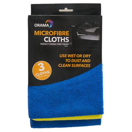 Orama Auto Microfibre Cloths 3pk