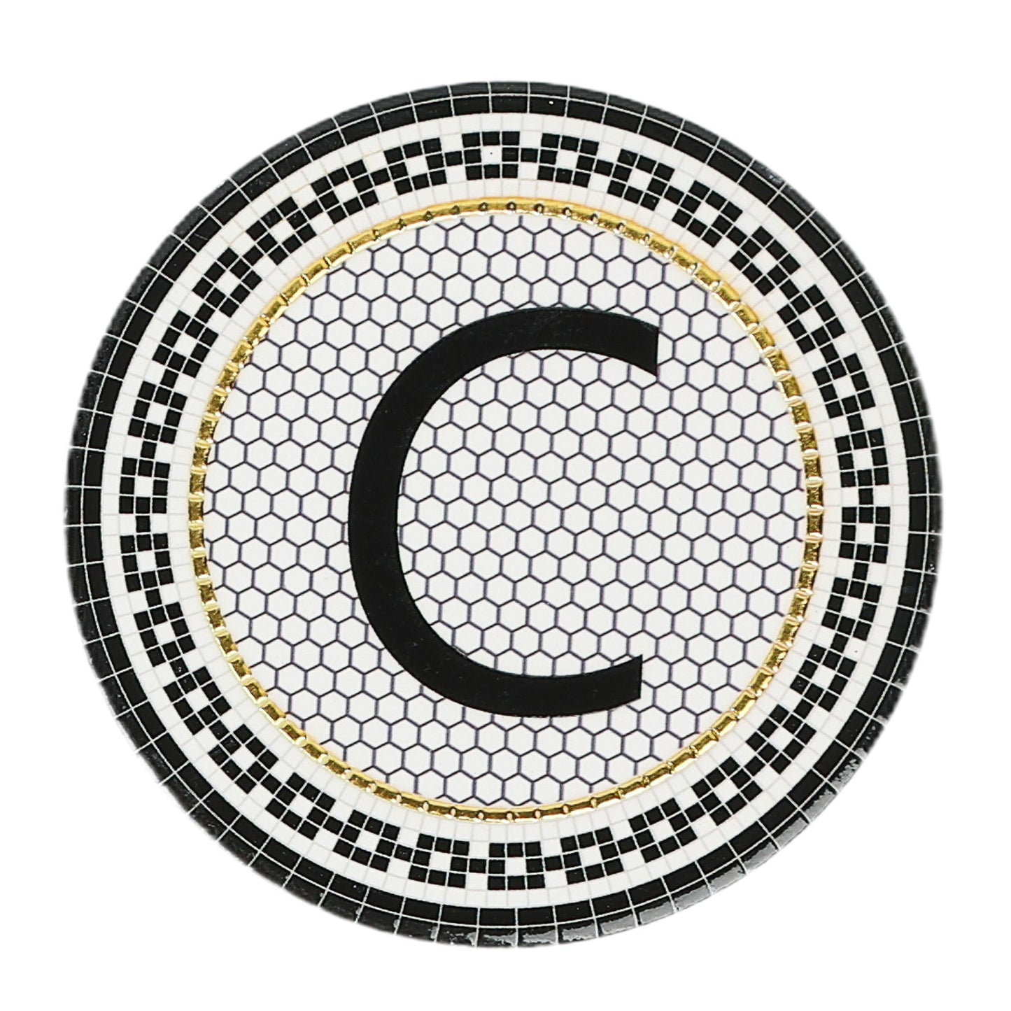 Bistro Monogram Ceramic Coaster Assorted