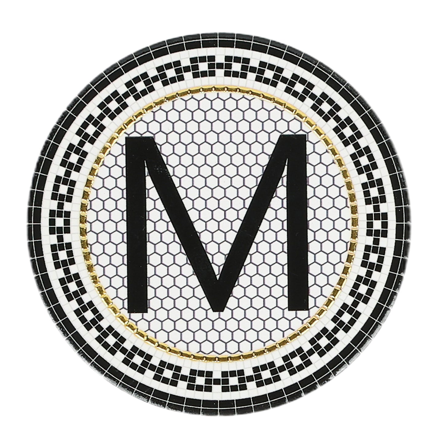 Bistro Monogram Ceramic Coaster Assorted