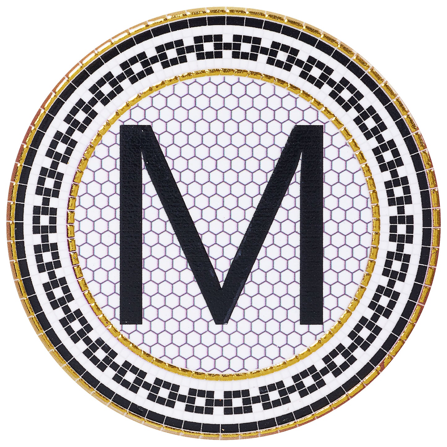 Bistro Monogram Ceramic Coaster Assorted