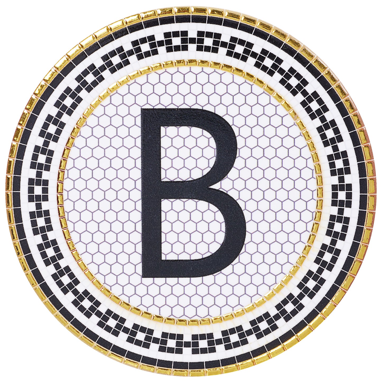 Bistro Monogram Ceramic Coaster Assorted