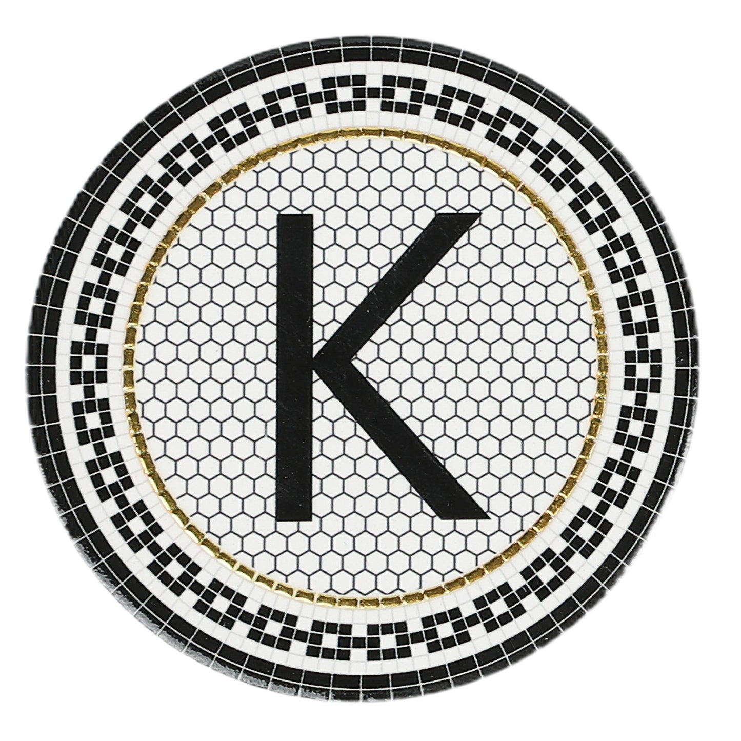 Bistro Monogram Ceramic Coaster Assorted